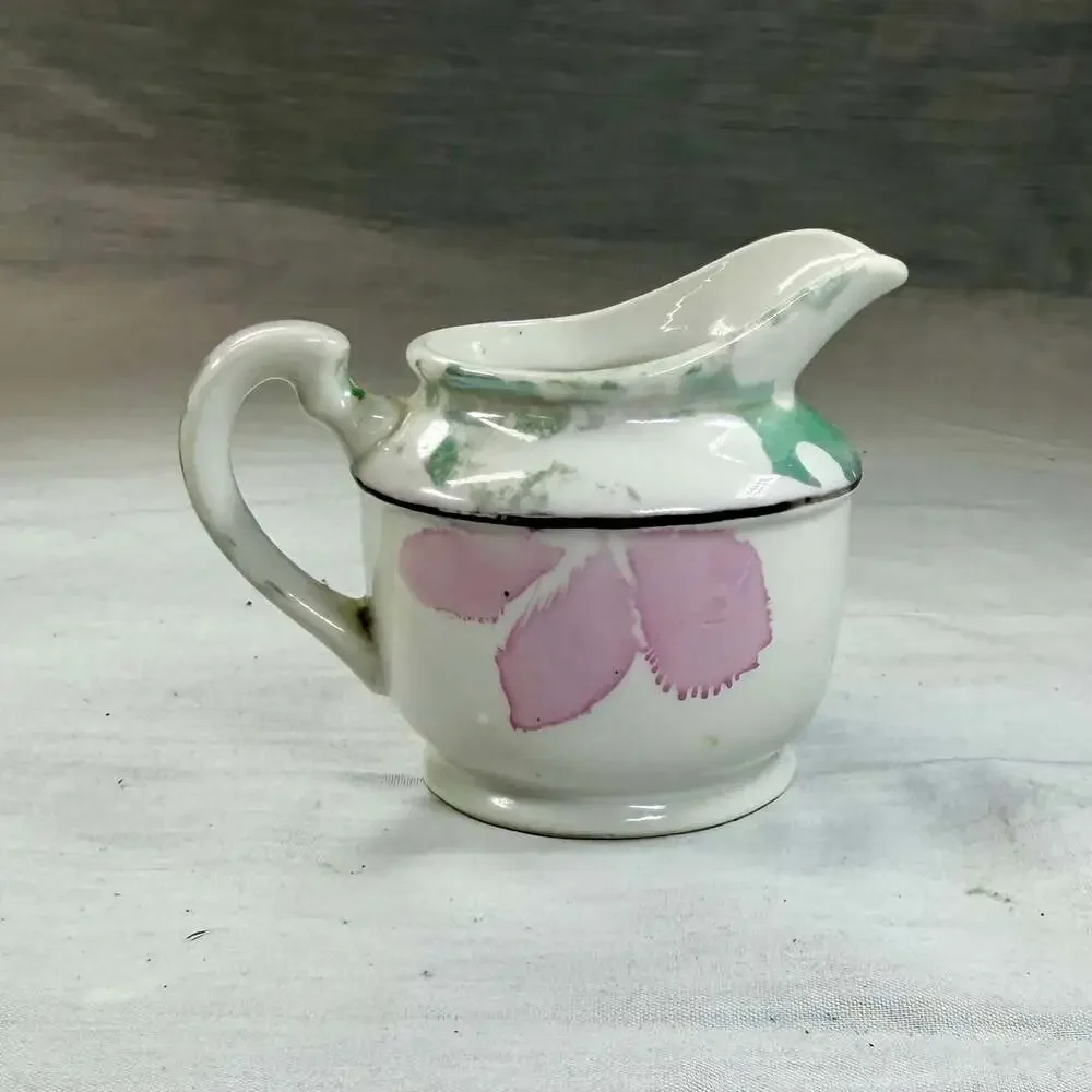 Vintage Trico Hand Painted Lusterware Floral Creamer Pitcher Nagoya Japan